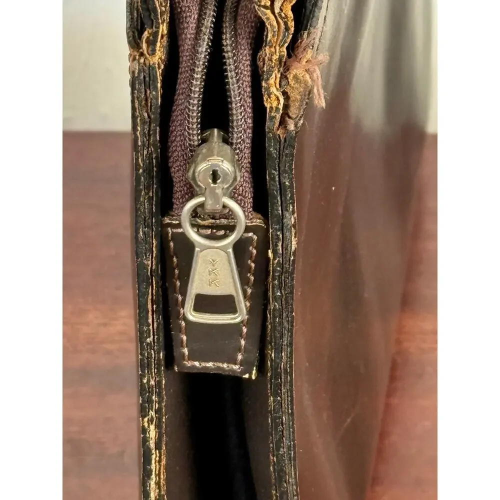 Brown Leather Briefcase Work Bag